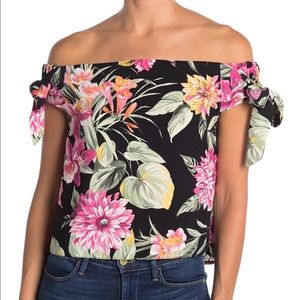 NWOT Topshop floral off the shoulder top